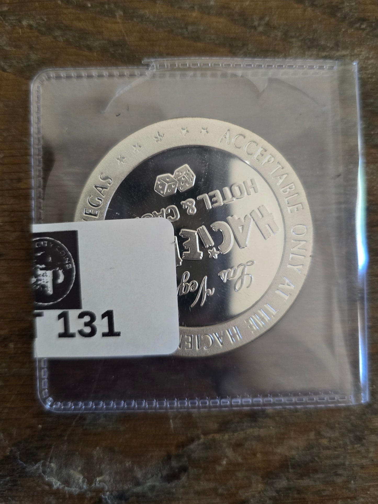 Hacienda $5.00 Gaming Token Sterling Silver Mirror Finish Las Vegas 1967