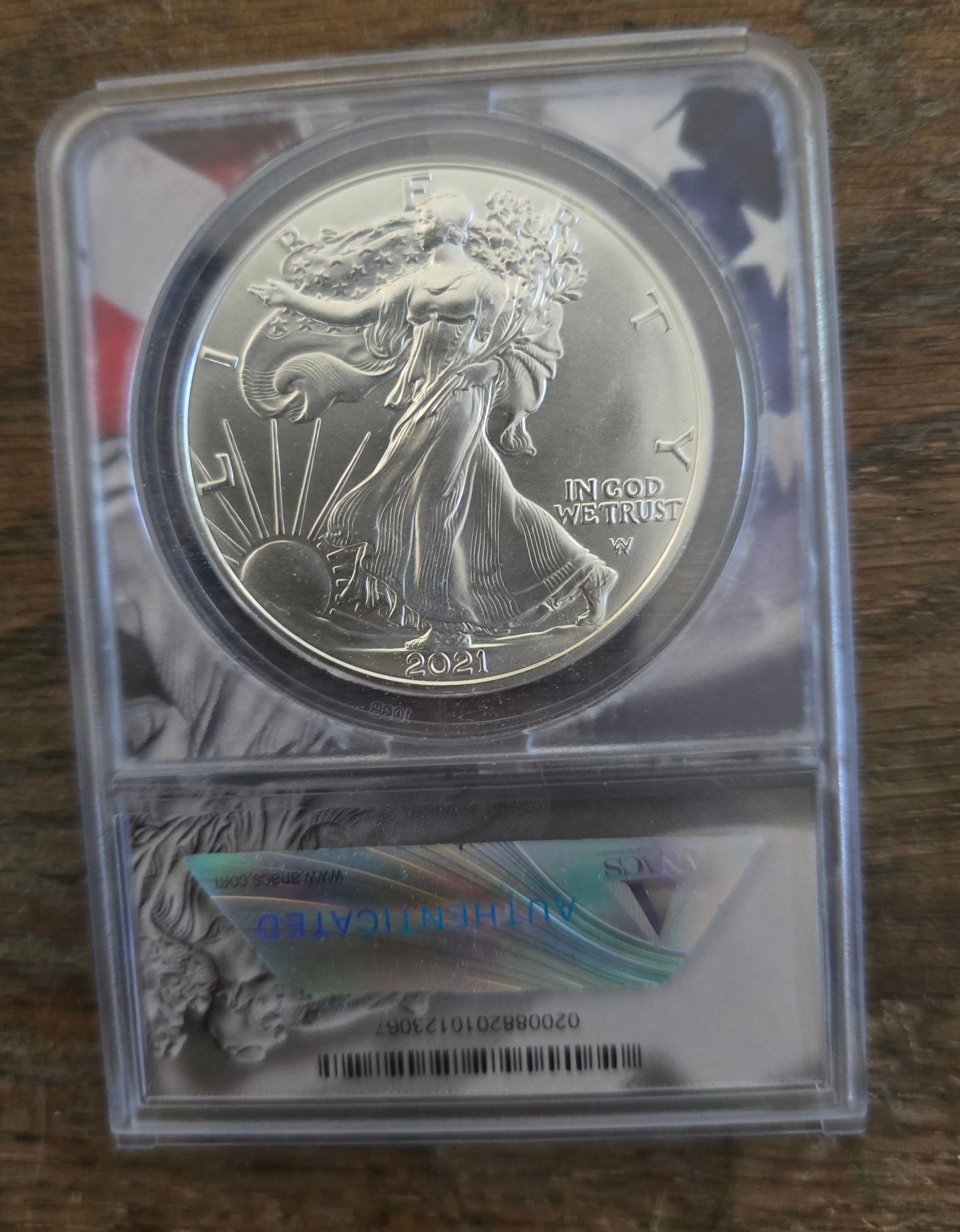 2021 (W) Type 2 Silver American Eagle Key Date ANACS MS70