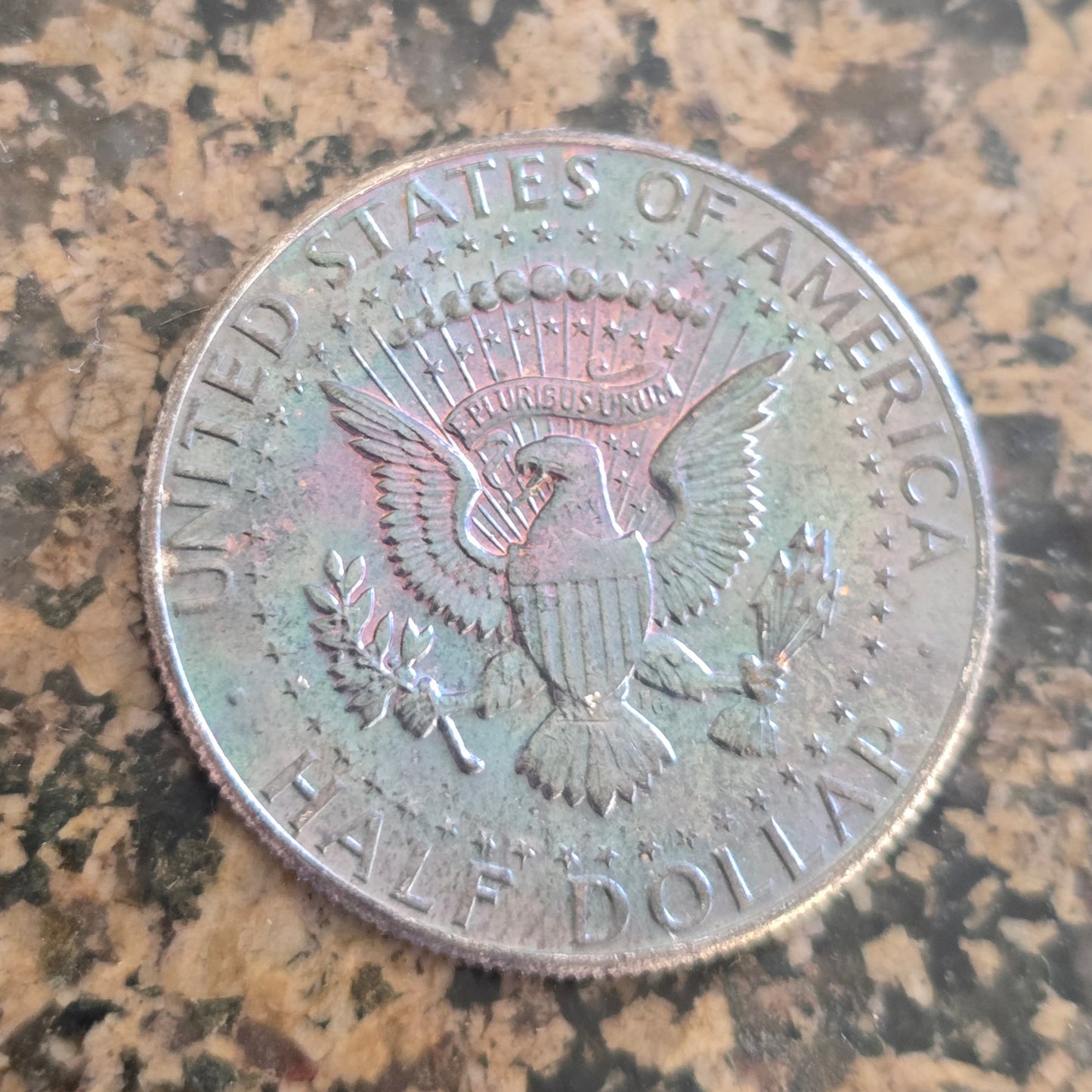 1964 50c Kennedy 90% Silver Half Dollar - Rainbow 🌈 Toning - BU Purple Blue