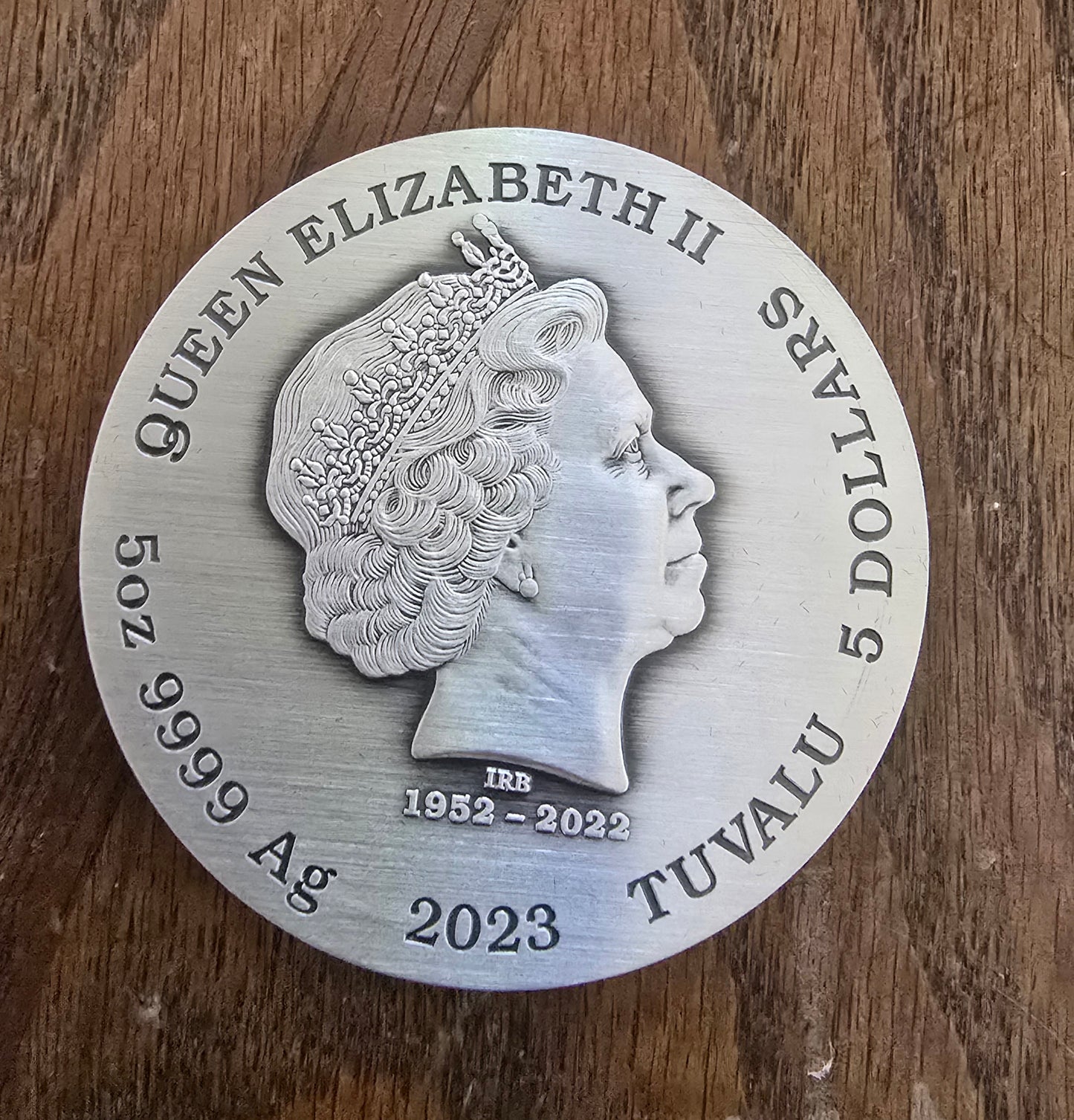 Tuvalu 2023 Double Dragon Double Tiger $5 5 Oz Silver Antique Color Serial #146