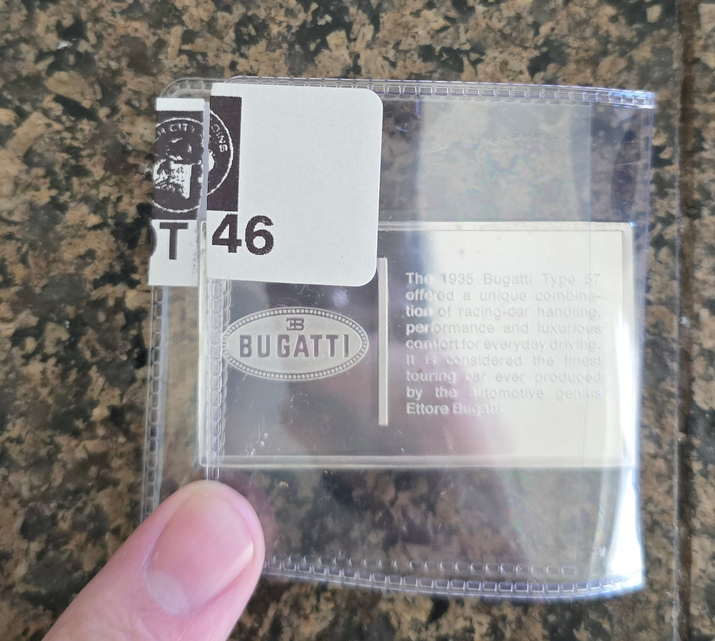Sterling Silver Bar Franklin Mint 1000grains (2.34oz) Bugatti Car 1935