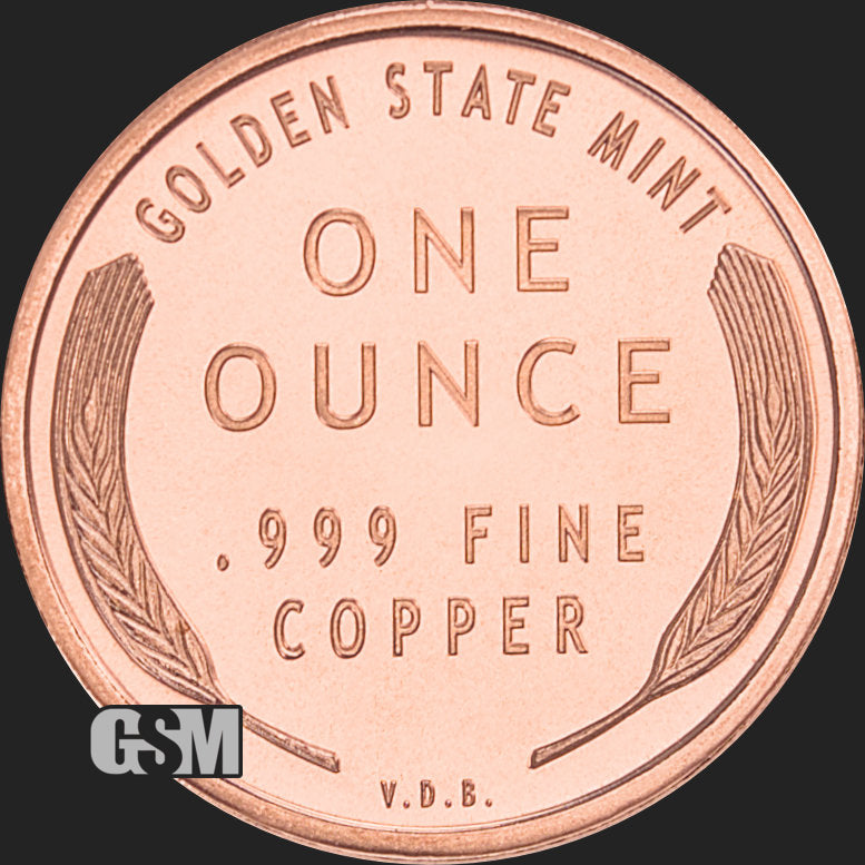 1909 S VDB Tribute 1 oz Copper Round