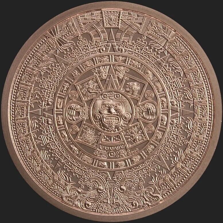 Aztec Calendar 1 oz Copper Round