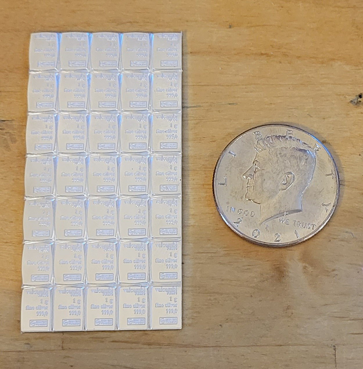 35 Grams of 1 Gram Valcambi Silver Bars