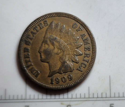 1909 Indian Cent Very Choice BU Partial Diamonds