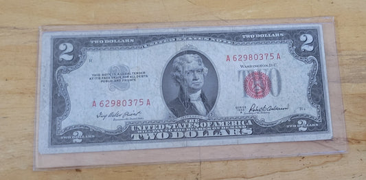 2 Dollar Bank Note Red Seal Various Years