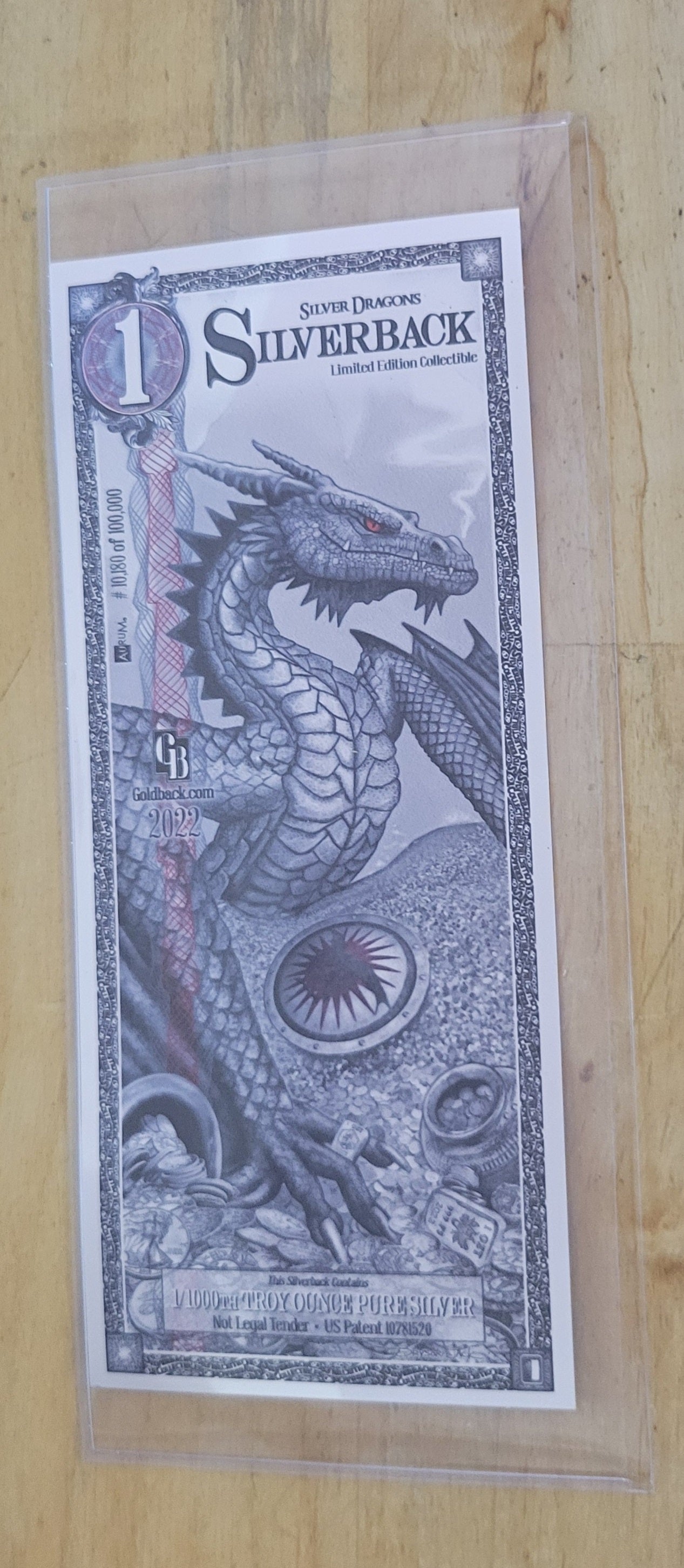 1 Dragon Silverback Silver Note