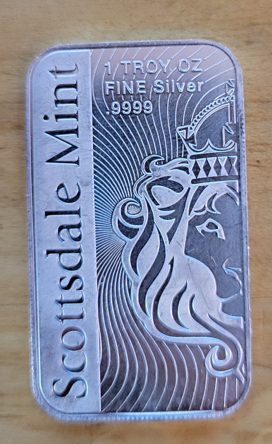 1 oz .9999 FINE SILVER BAR Scottsdale Mint - Vortex Bar Silver - IN STOCK!!