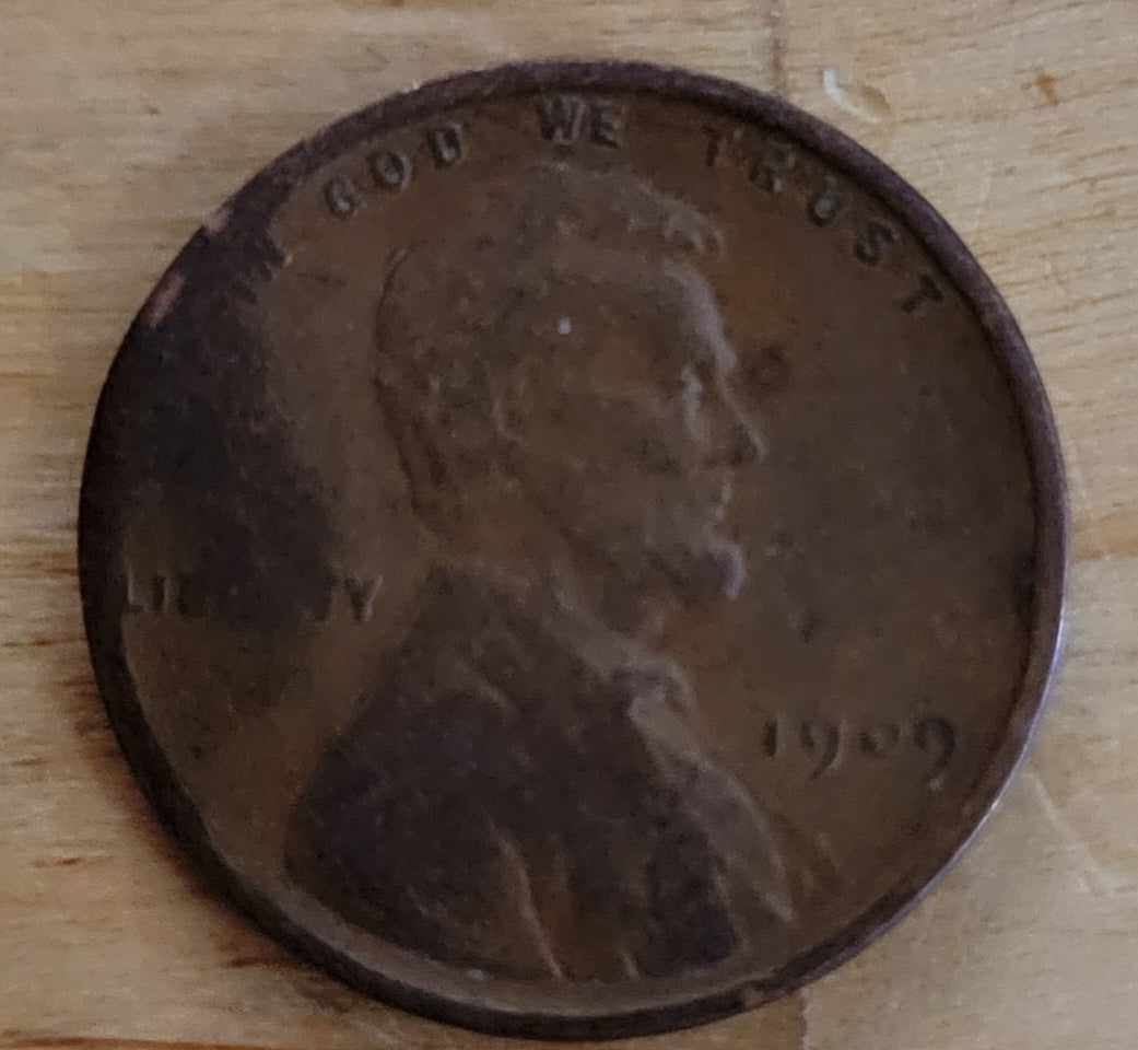 1909-P VDB Lincoln Wheat Cent Average Circulation