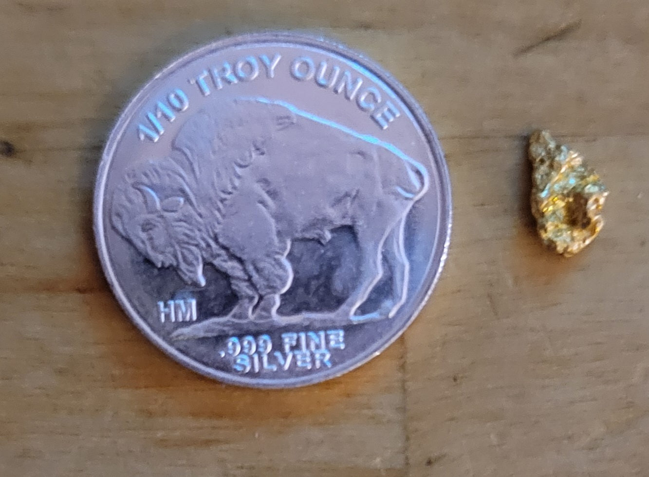 1/10 oz Silver & Alaskan Gold Nugget 0.2 gram+