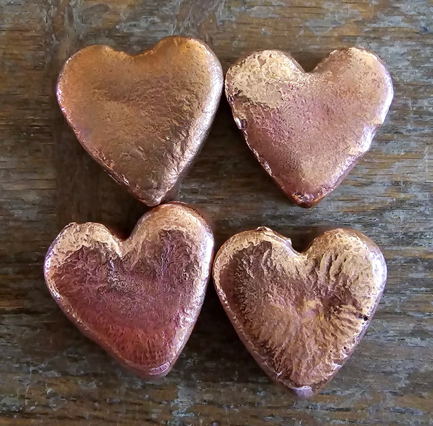 2 oz+ Hand Poured Heart, 999 Fine Copper Bullion Custom Bar Art Ingot Steel Cent