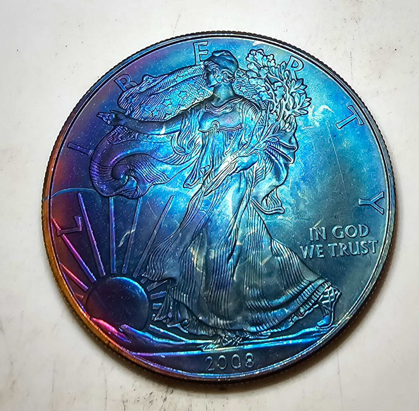 Random Year American Silver Eagle Unique Toning ASE