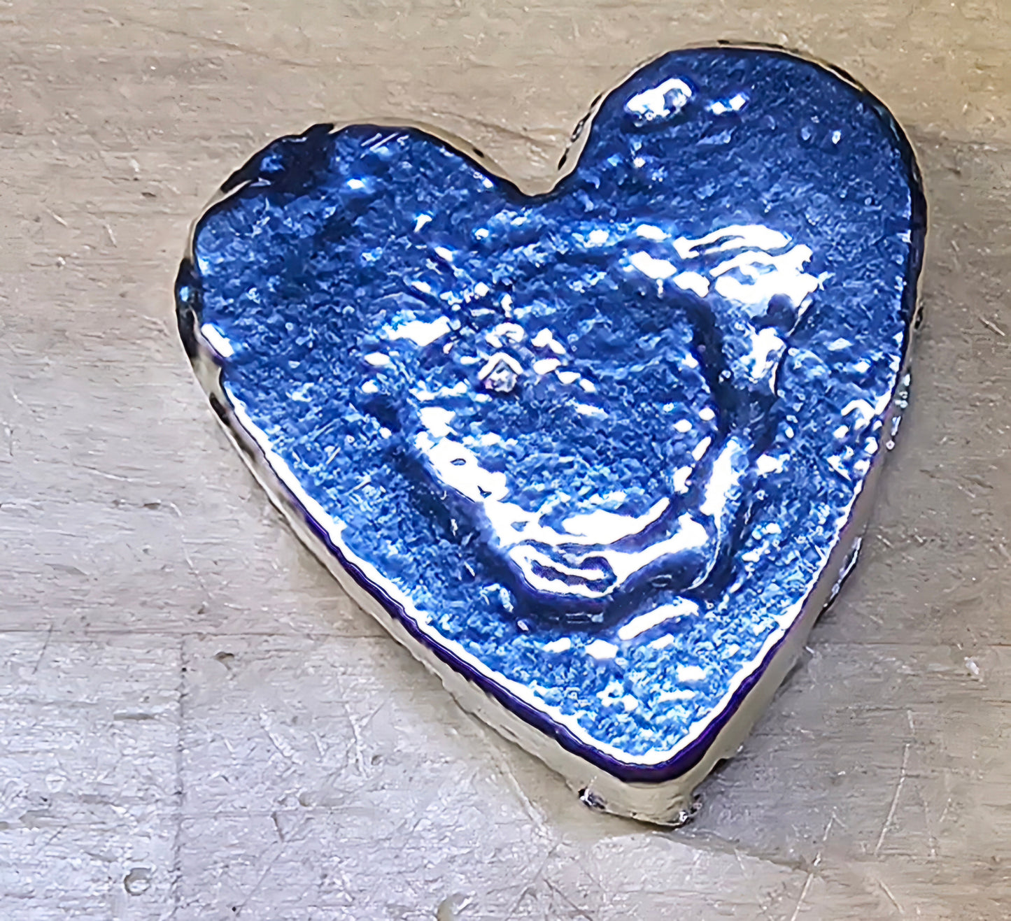 2 oz+ Hand Poured Silver Bar Heart .999 Fine Silver