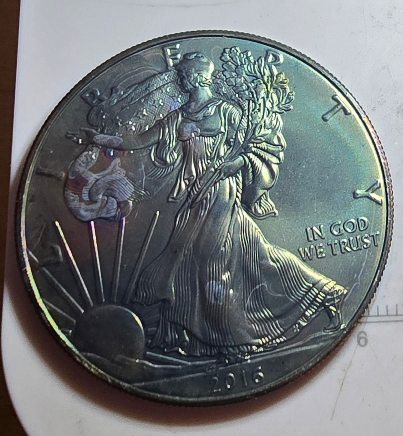 Random Year American Silver Eagle Unique Toning ASE