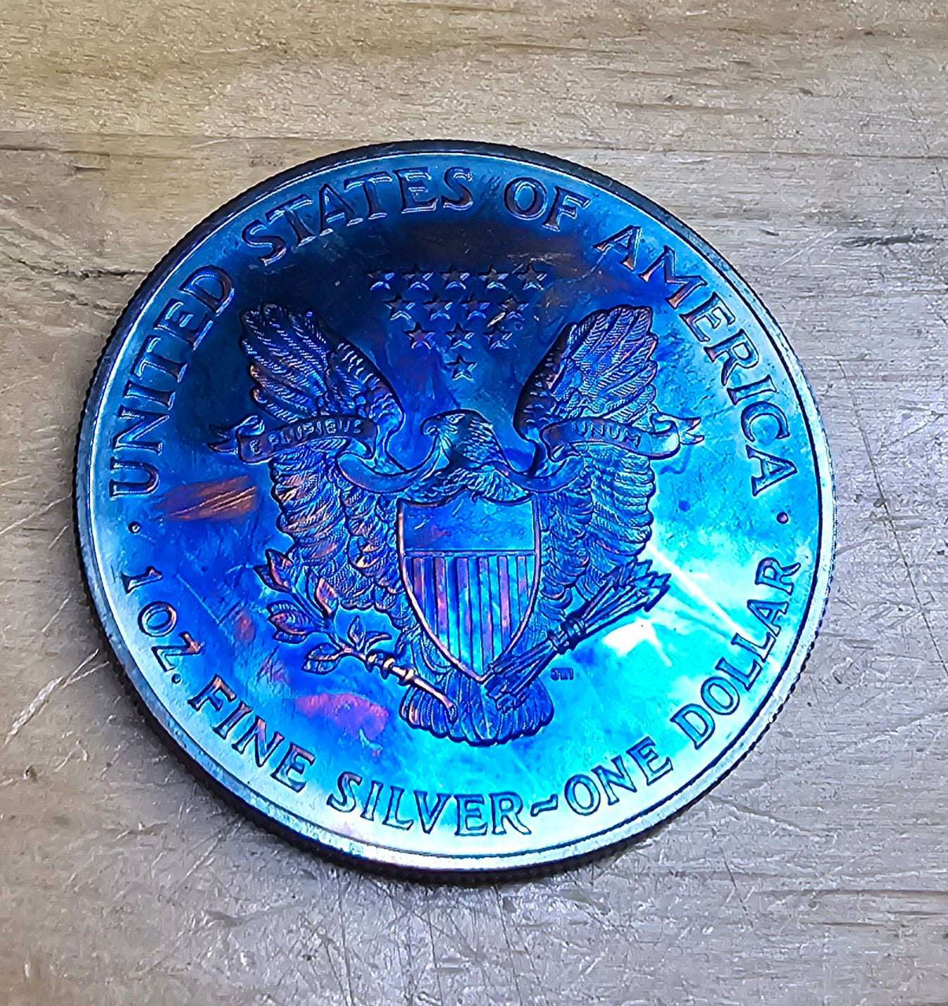 Random Year American Silver Eagle Unique Toning ASE