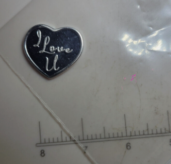 Lot of 5x 1g .999 Fine Silver Heart Shaped 'I Love U'