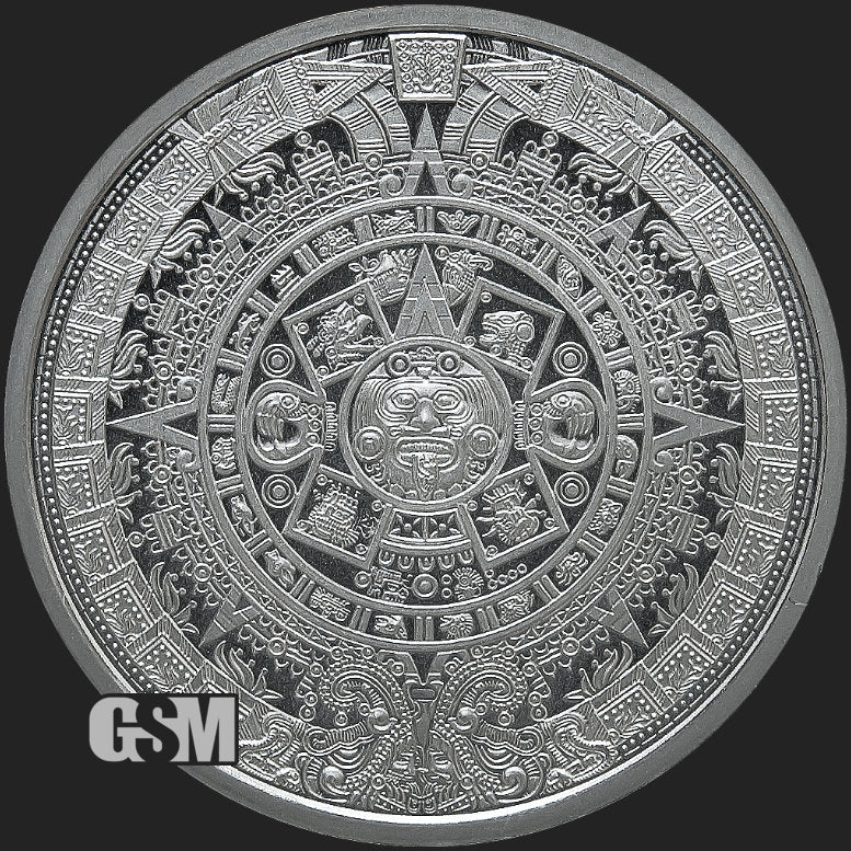 Silver Cuauhtemoc Aztec Calendar Round - Half Troy Ounce - Rare Collectible GSM