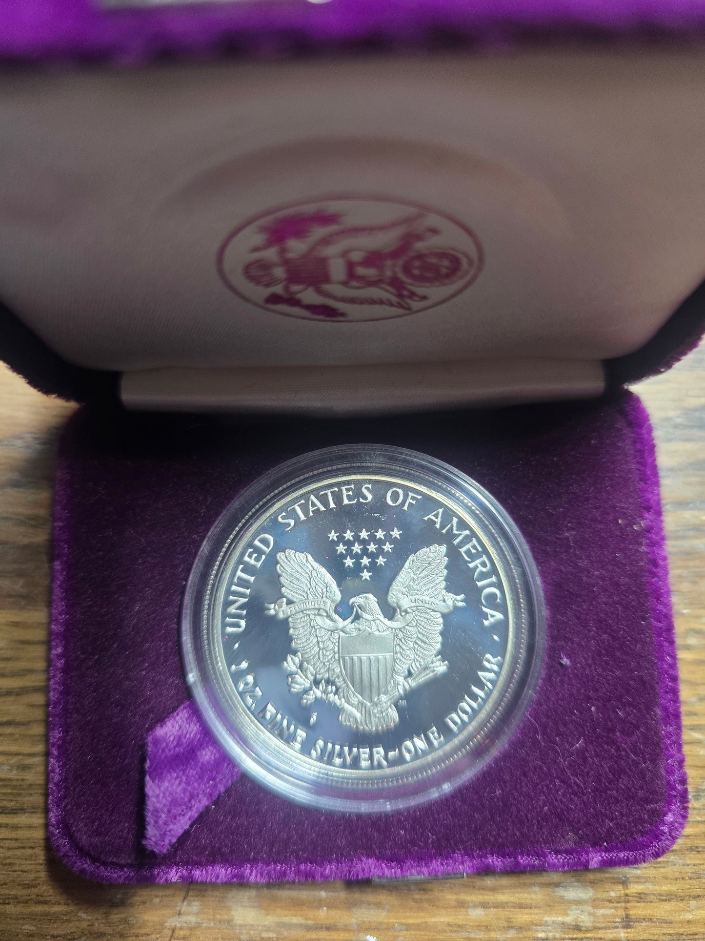 1986-S American Silver Eagle Choice Proof Bullion $1 - in Box w/ COA