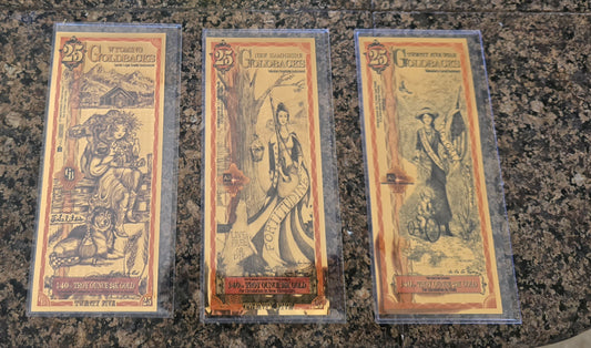 25 Random State Goldback - Aurum Gold Foil Note (24k) In Protective Sleeve