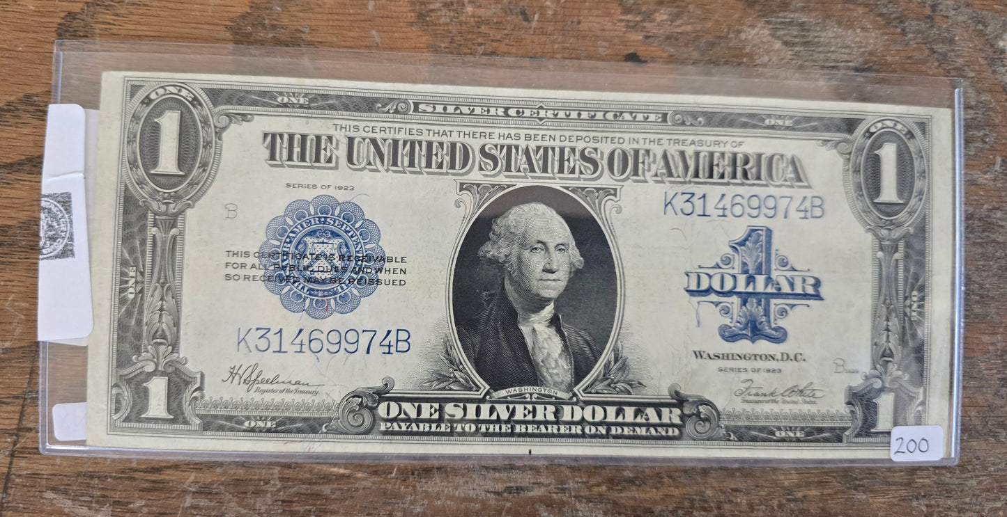 1923 $1 ONE DOLLAR “HORSEBLANKET” SILVER CERTIFICATE GEM UNCIRCULATED