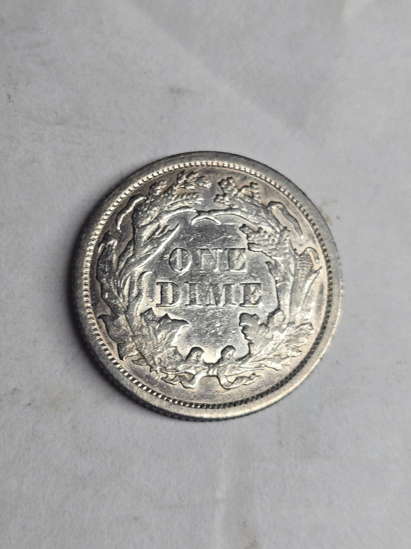 1873 Seated Liberty Silver Dime No Arrows Semi Key Date  “CLOSED 3 VARIATION” AU