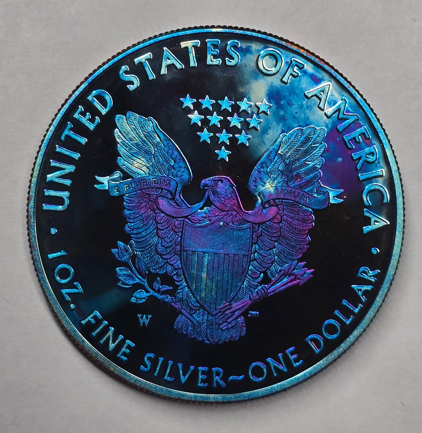 2017-W American Silver Eagle One Ounce Reverse Proof Coin with OGP COA - Toned