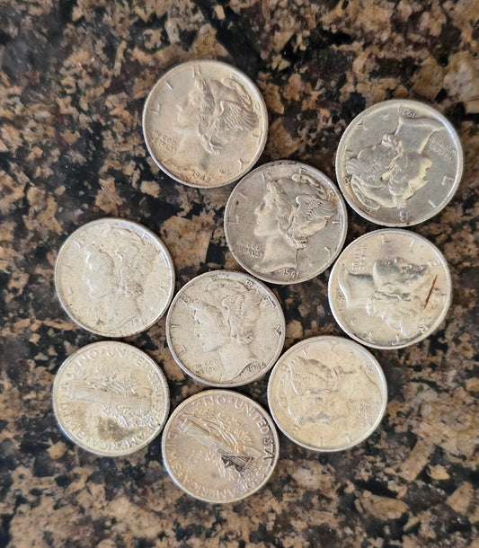 1 Random BU Mercury Dime 90% Silver