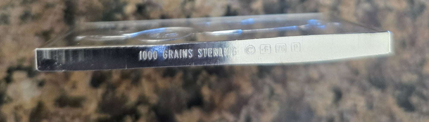 Sterling Silver Bar  Franklin Mint 1000grains (2.34oz) Bugatti Car 1935