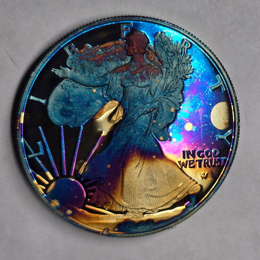 2023-S American Silver Eagle One Ounce Reverse Proof Coin with OGP COA - Toned