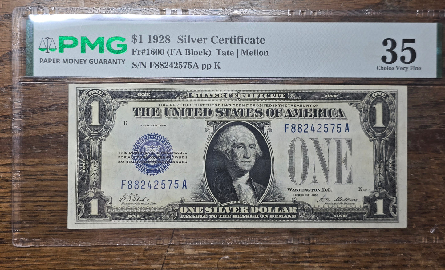 $1 Silver Certificate Funny Back PMG Choice Very Fine 35