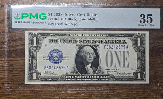 $1 Silver Certificate Funny Back PMG Choice Very Fine 35