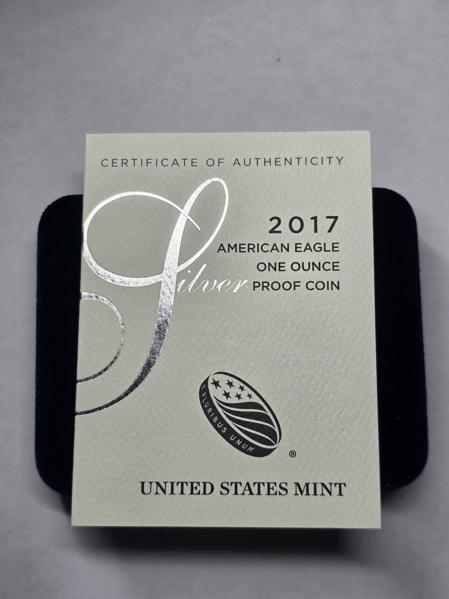 2017-W American Silver Eagle One Ounce Reverse Proof Coin with OGP COA - Toned