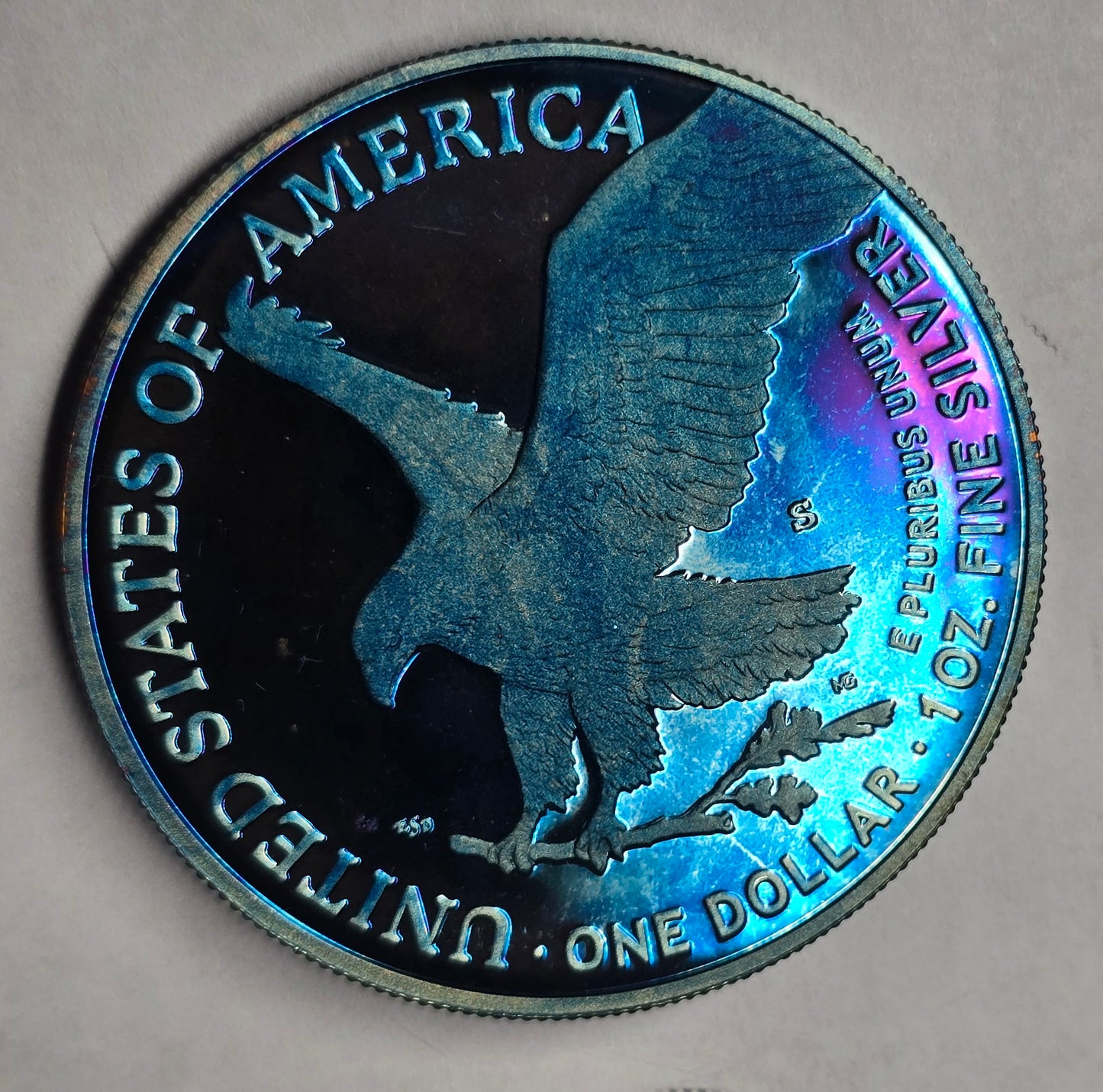 2023-S American Silver Eagle One Ounce Reverse Proof Coin with OGP COA - Toned