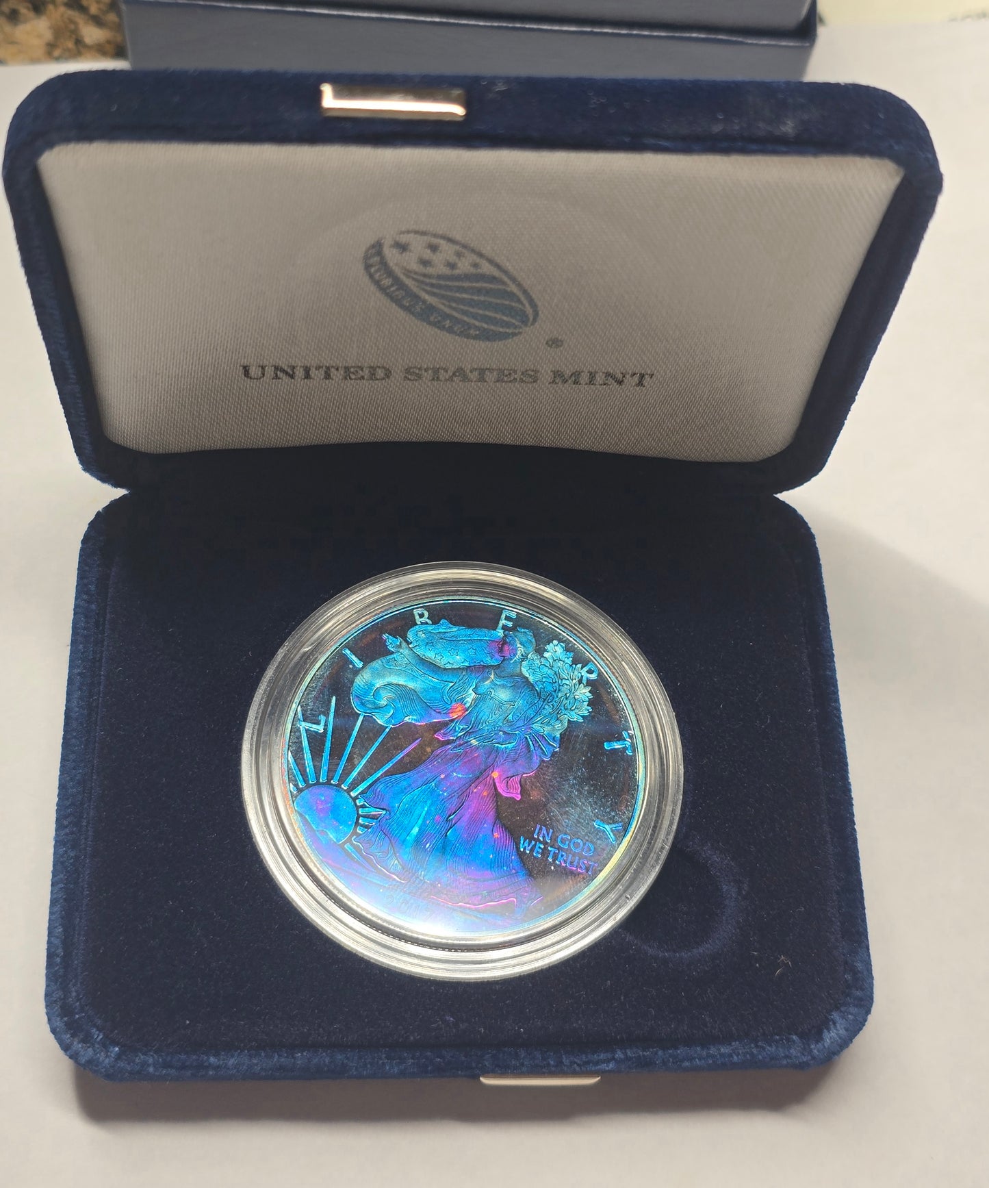 2017-W American Silver Eagle One Ounce Reverse Proof Coin with OGP COA - Toned