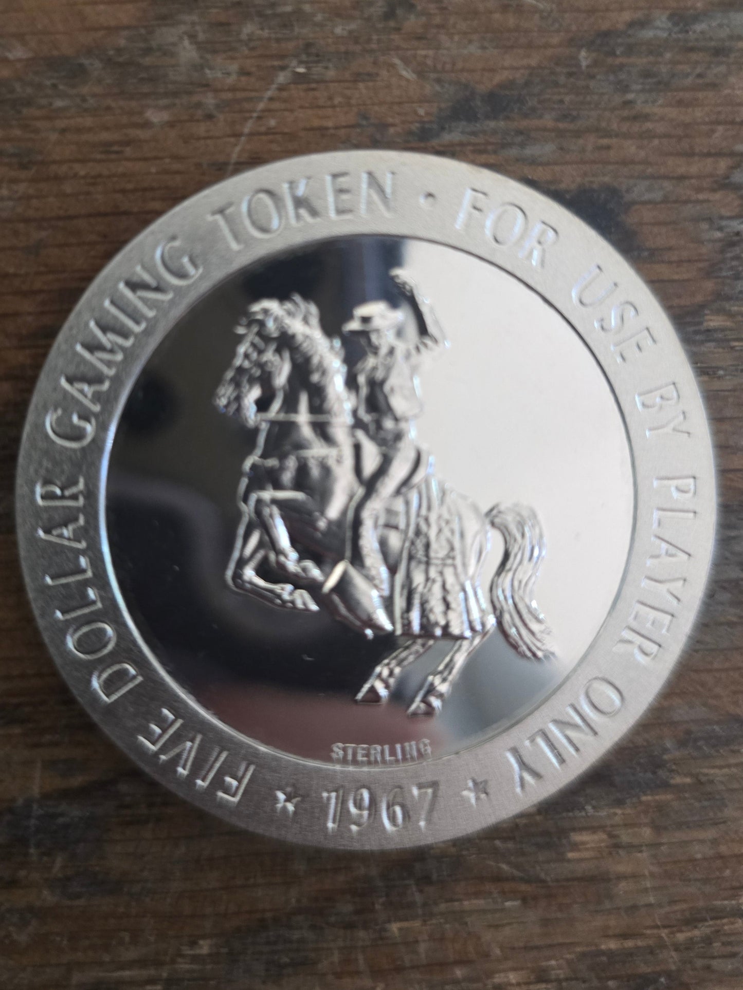 Hacienda $5.00 Gaming Token Sterling Silver Mirror Finish Las Vegas 1967