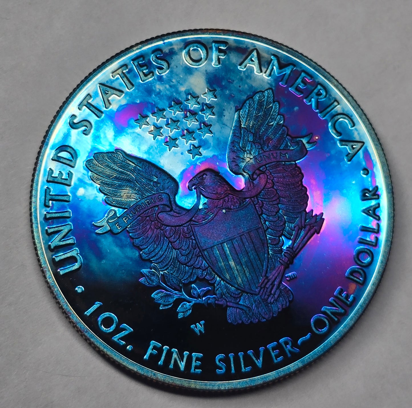 2017-W American Silver Eagle One Ounce Reverse Proof Coin with OGP COA - Toned