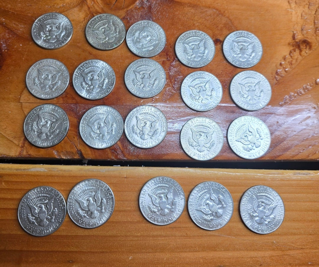Lot of 20 Kennedy Half Dollar Coins 1965 $10 FV 40% Silver