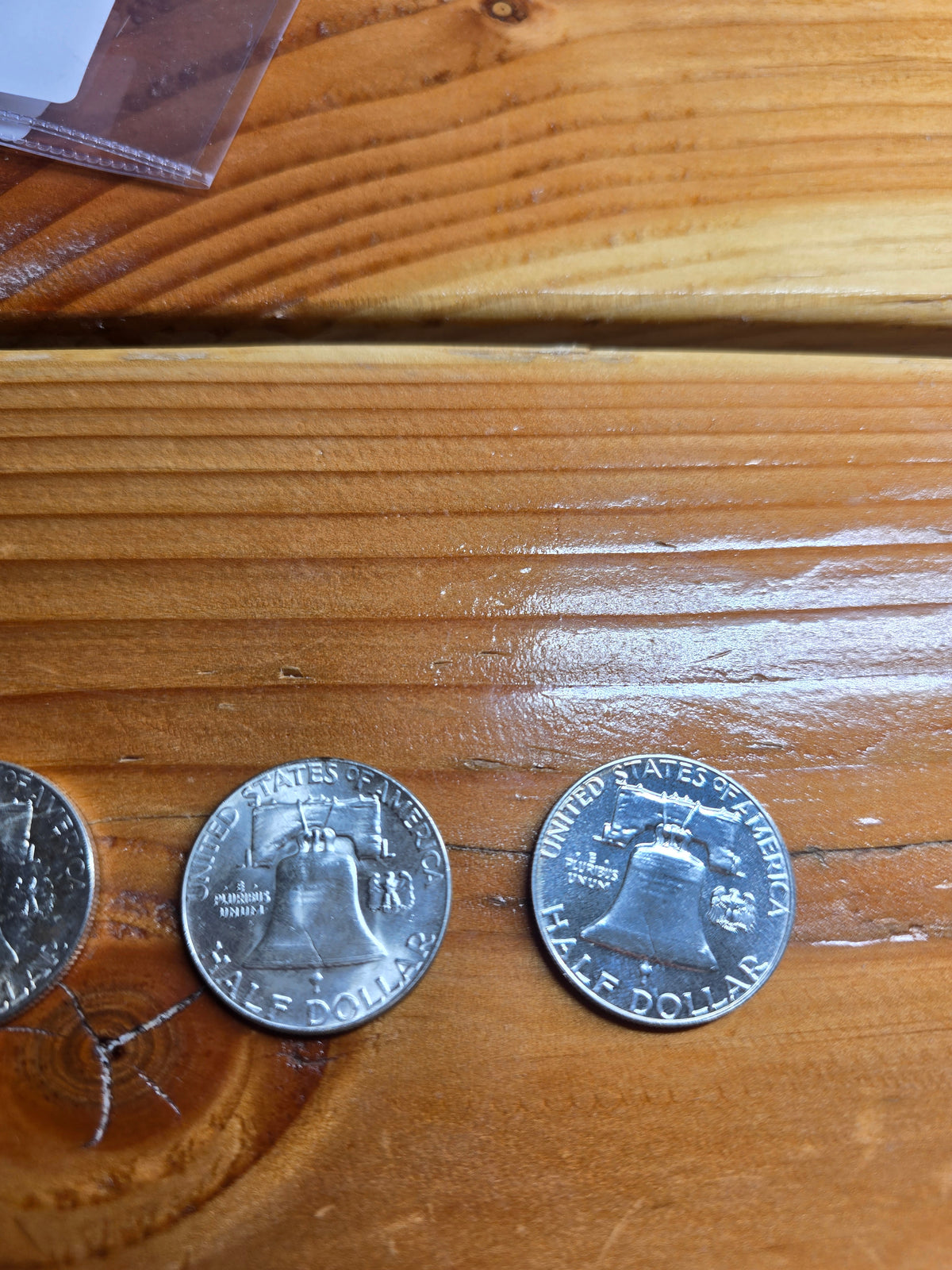 5 Franklin Silver Half Dollars $2.5 FV