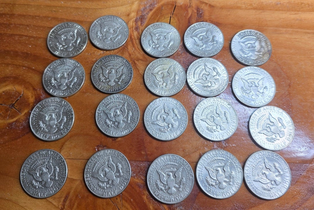 Lot of 20 Kennedy Half Dollar Coins 1966 $10 FV 40% Silver