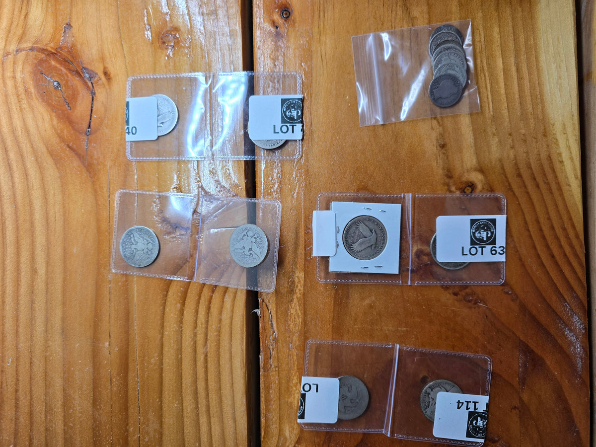 Lot of older US Mint coins 8 quarters and 8 dimes $2.8 FV barber and Liberty