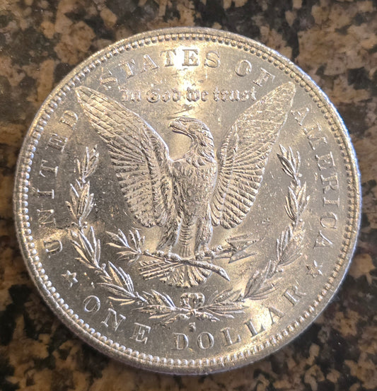 1890 S Morgan Silver Dollar Uncirculated US Mint Vintage 1800s Coin