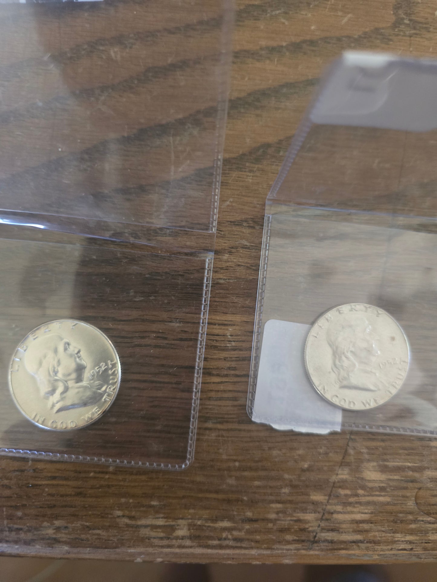 5 AU to BU 1950s franklin half dollars lot of 5