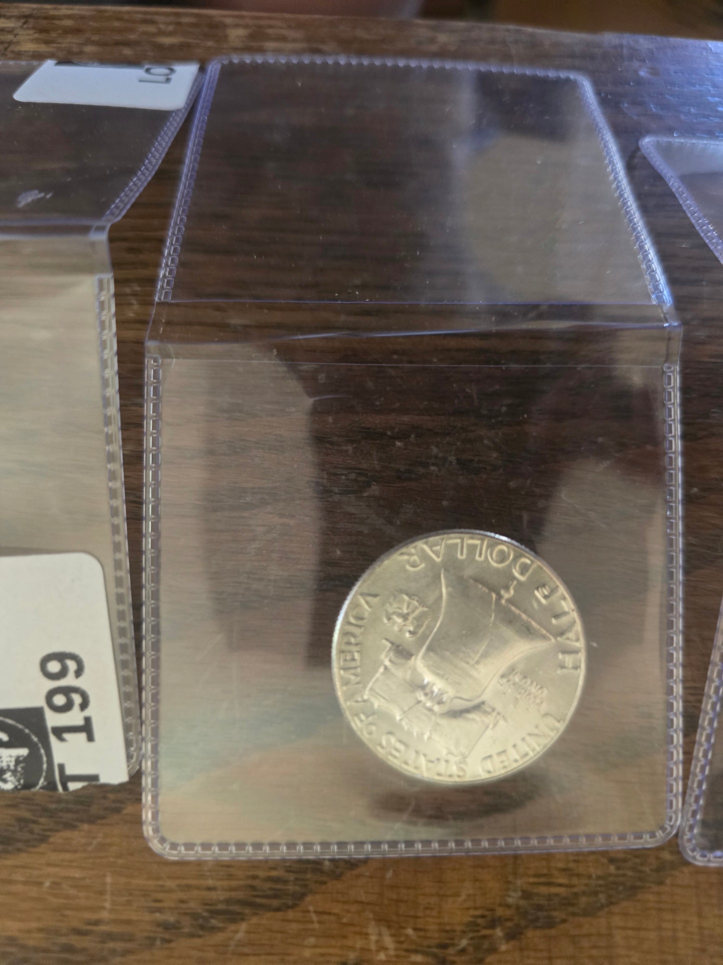 5 AU to BU 1950s franklin half dollars lot of 5