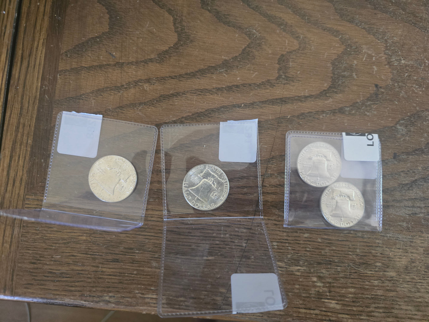 4 AU to BU 1960s franklin half dollars lot of 4