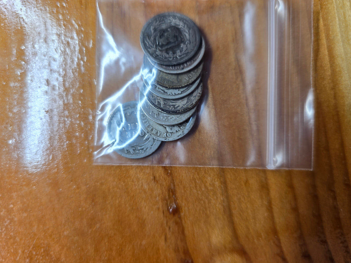 Lot of older US Mint coins 8 quarters and 8 dimes $2.8 FV barber and Liberty