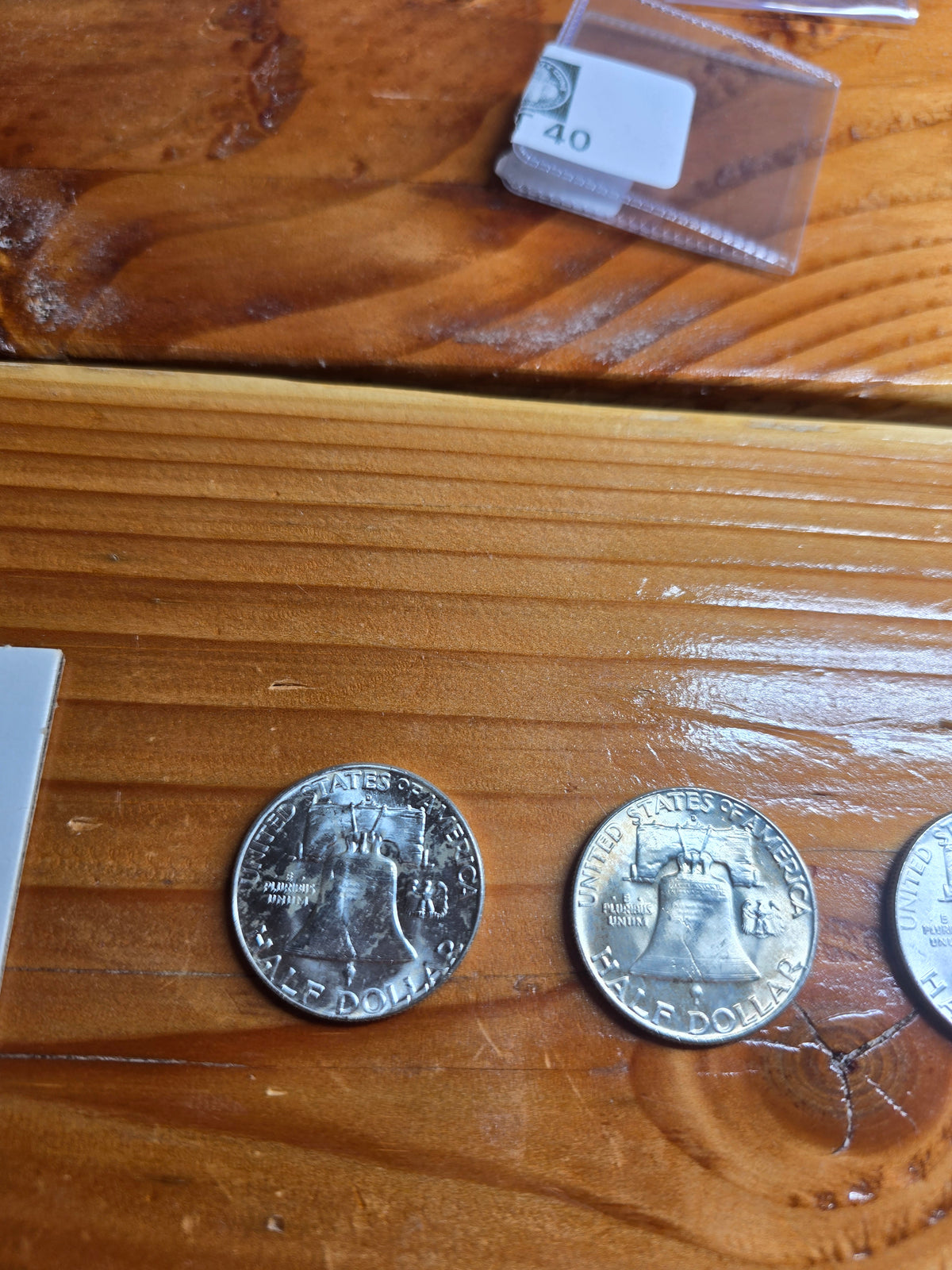 5 Franklin Silver Half Dollars $2.5 FV