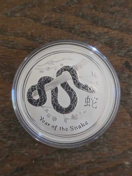 2013 Australia Year Of The Snake 1oz Silver Coin In Capsule