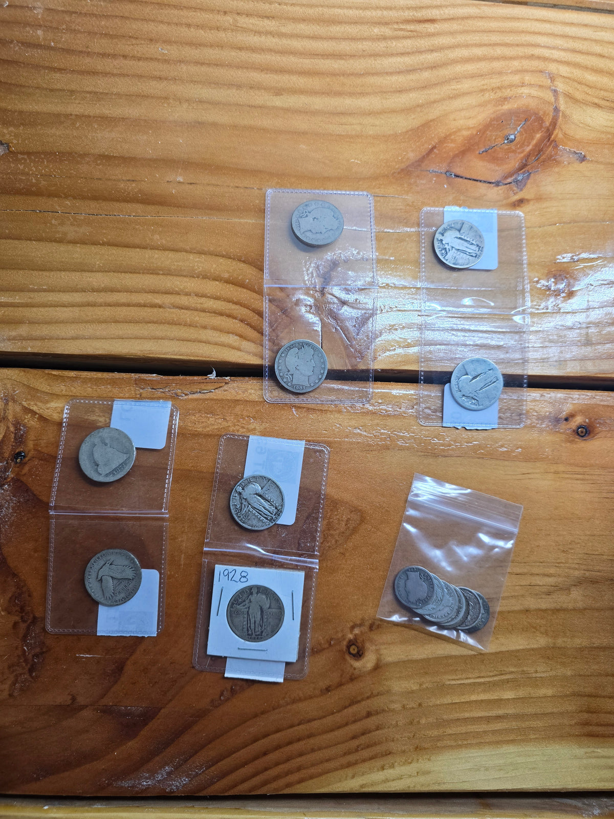 Lot of older US Mint coins 8 quarters and 8 dimes $2.8 FV barber and Liberty