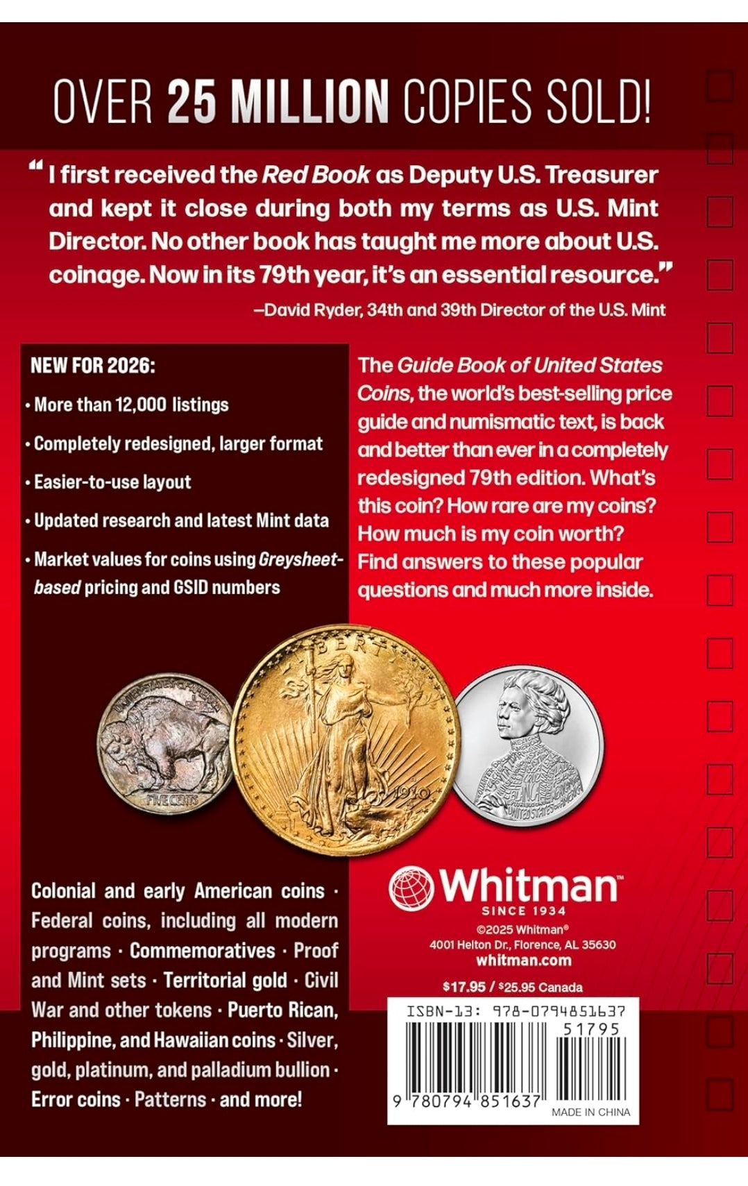 The 2026 Red Book: A Guide Book of United States Coins, 79th Edition – Grade-by-Grade U.S. Coin Price Guide with Greysheet ID & Full-Color Images (Official Red Book)