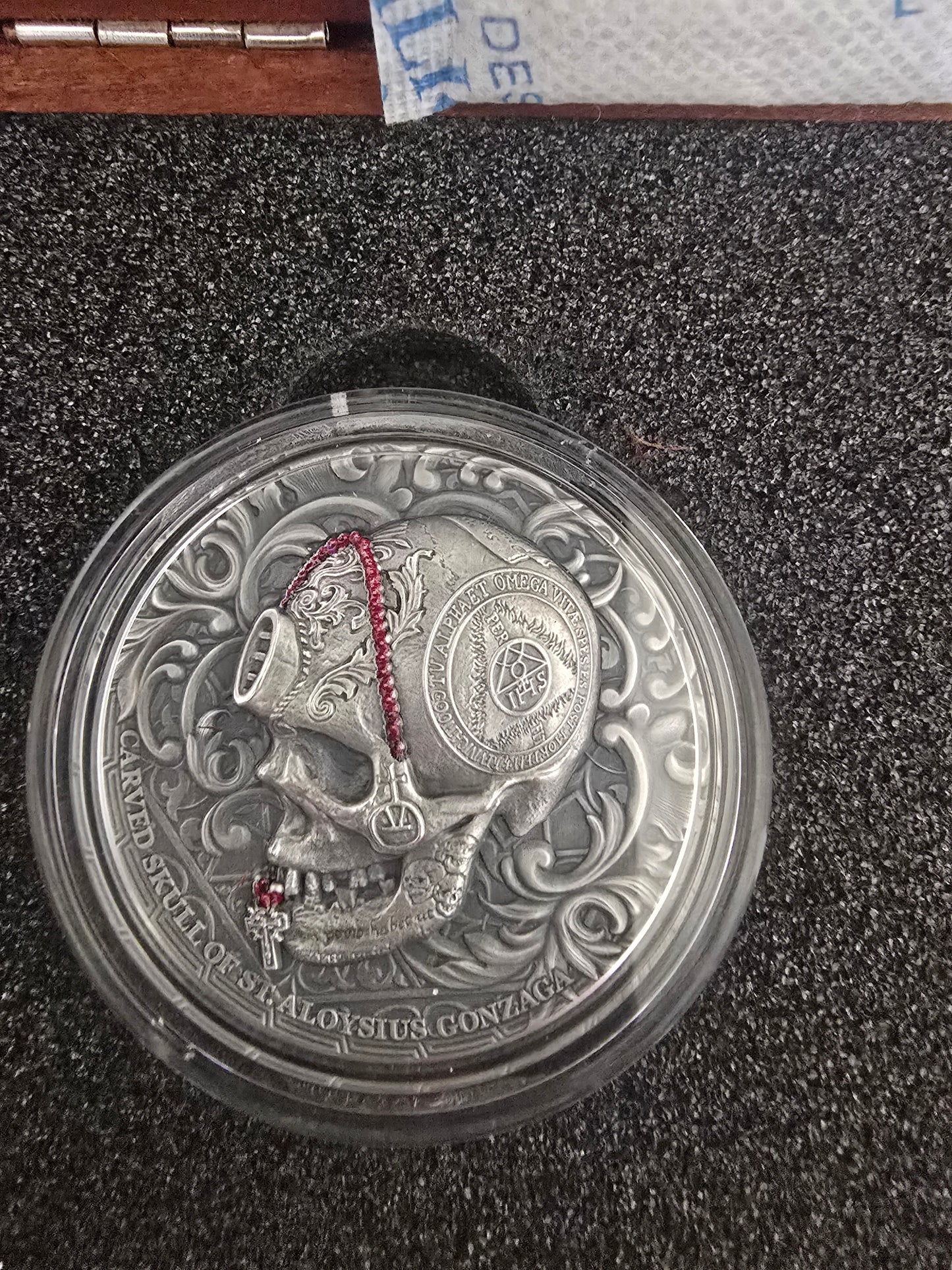 Poland Carved Skull of St. Aloysius Gonzaga 1oz Silver Coin OGP & CoA